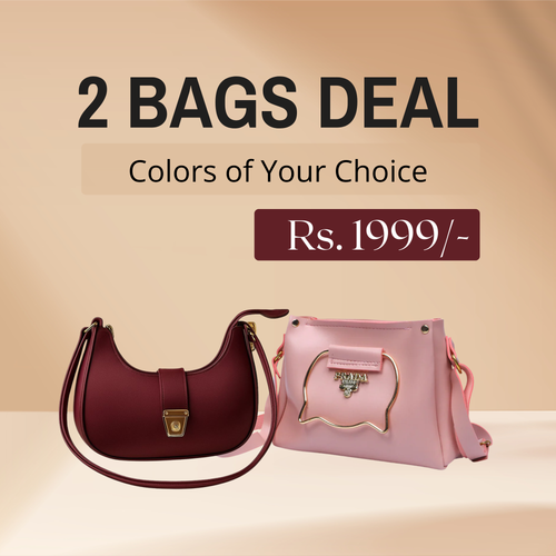 2 Bags Deal - Cat Handle Bag + Half Moon Crescent Bag