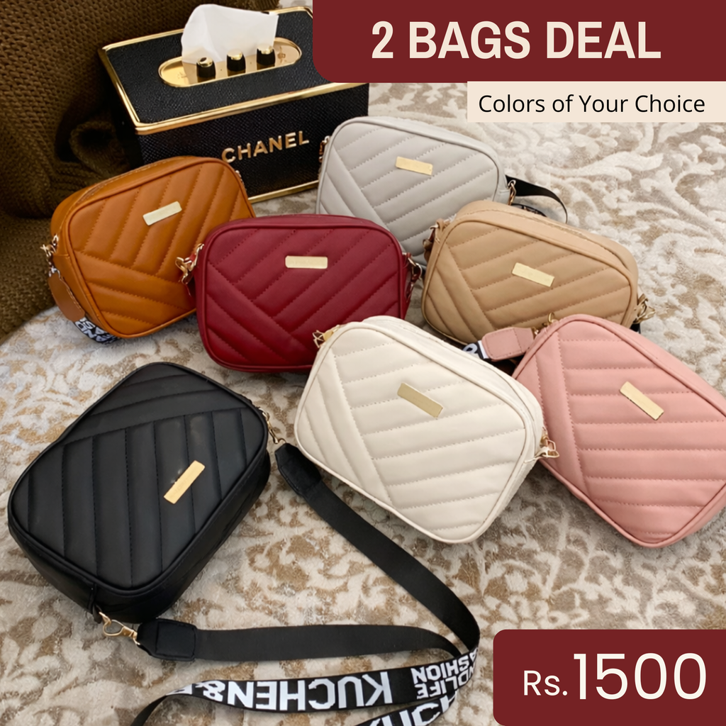 2 Bags Bundle Deal - Chevron Crossbody Bags