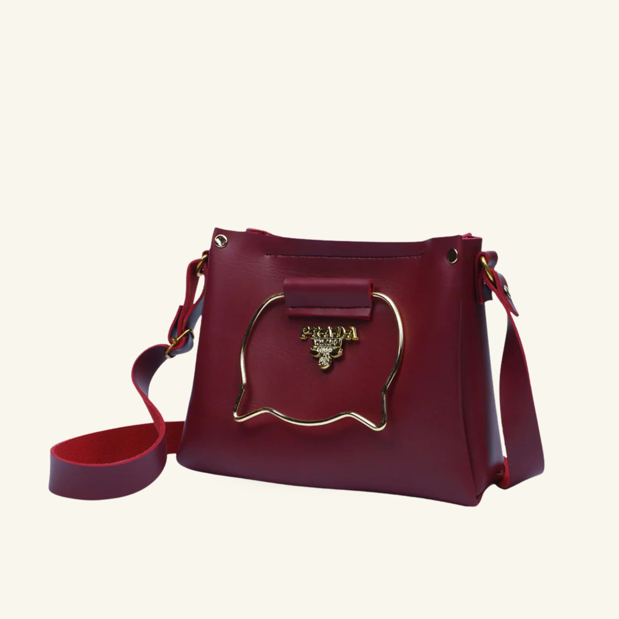 Maroon Cat-Handle Bag